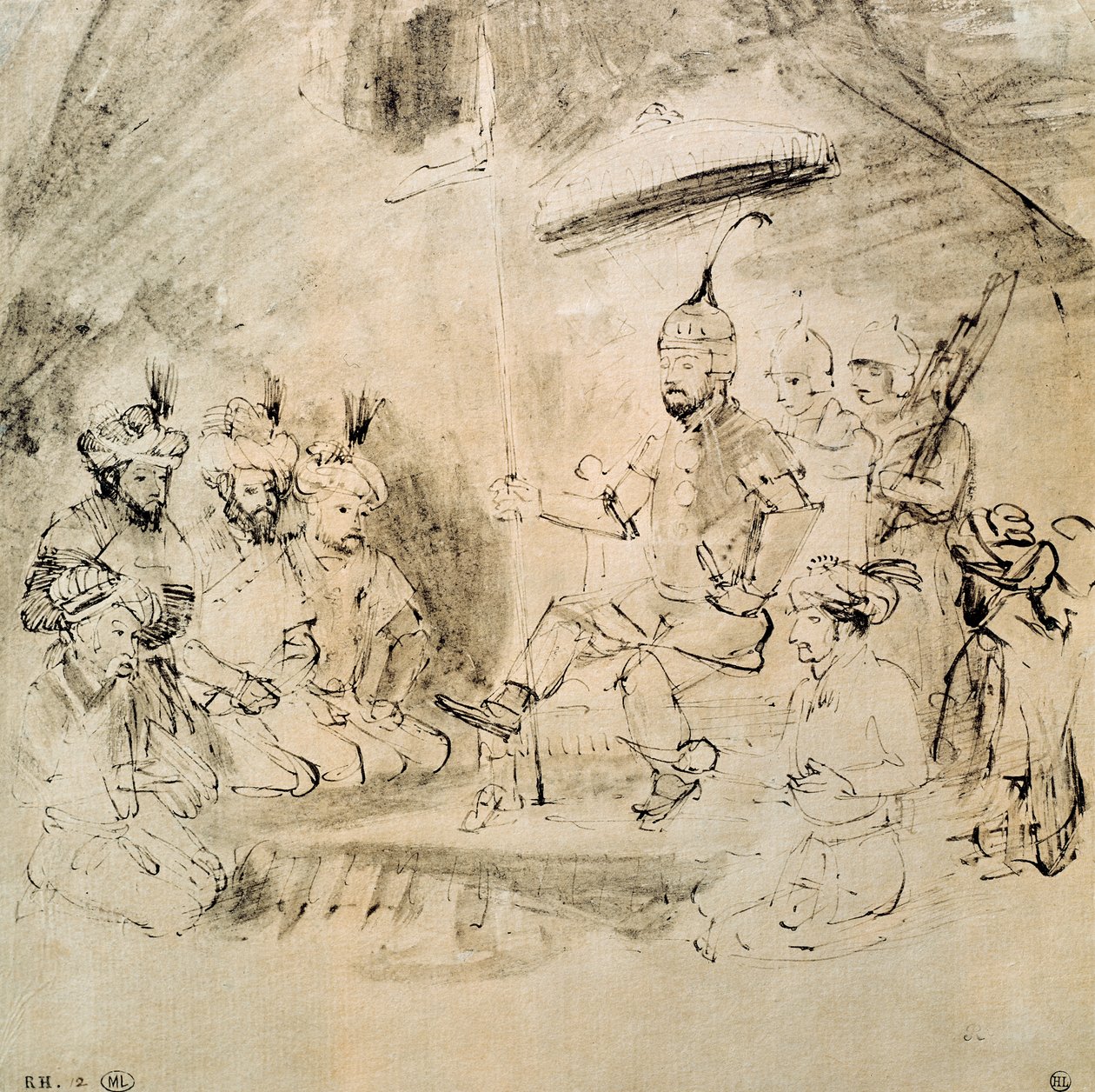 El Emperador Timur (1336-1405) en su trono, después de una miniatura india de Rembrandt van Rijn