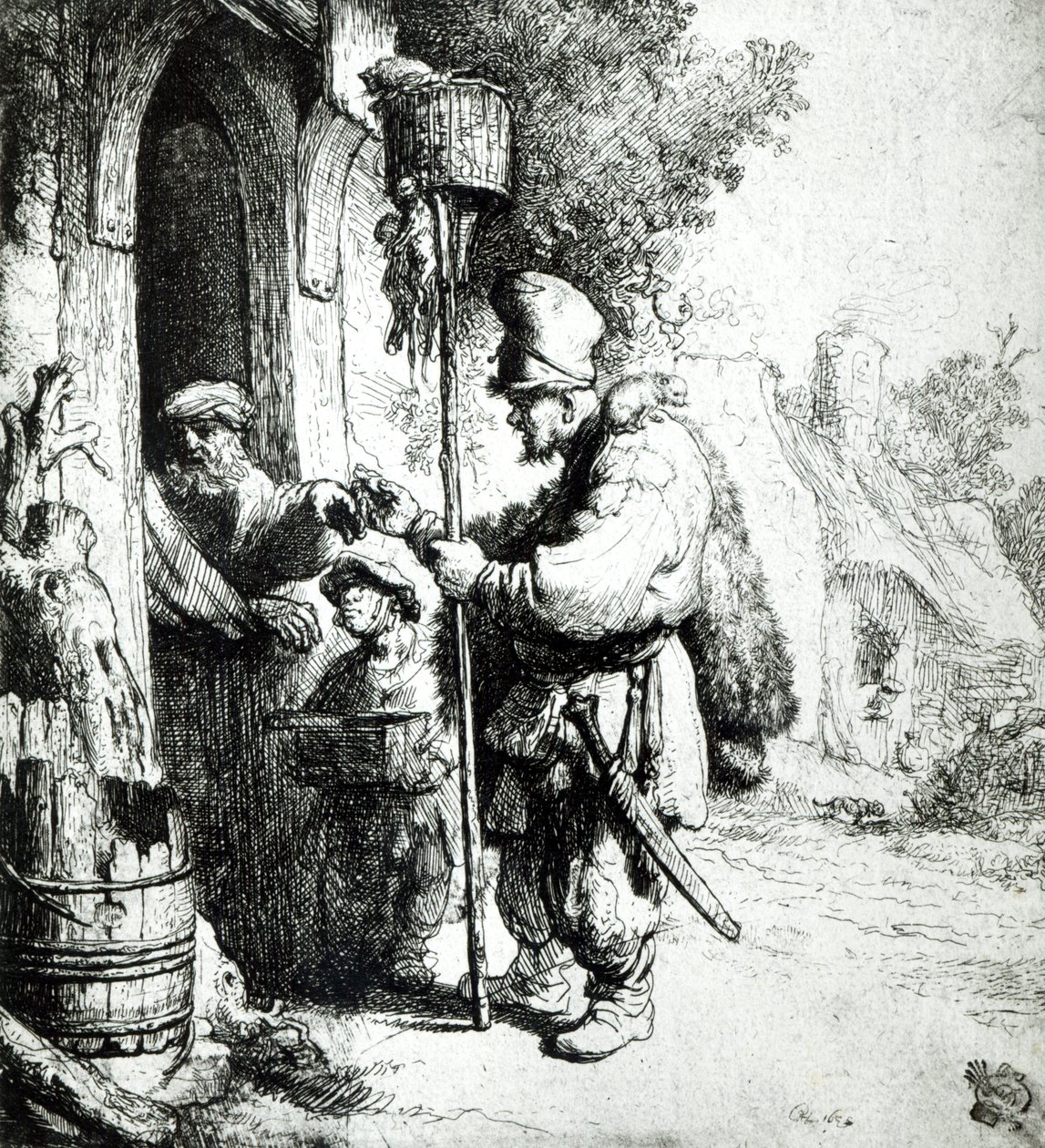 El cazador de ratas, 1632 de Rembrandt van Rijn