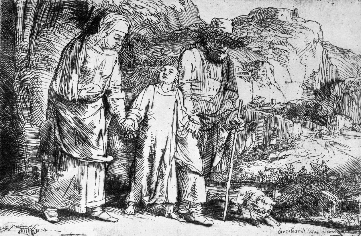 El regreso de Egipto, o Jesucristo llevado de vuelta del templo, 1649 de Rembrandt van Rijn