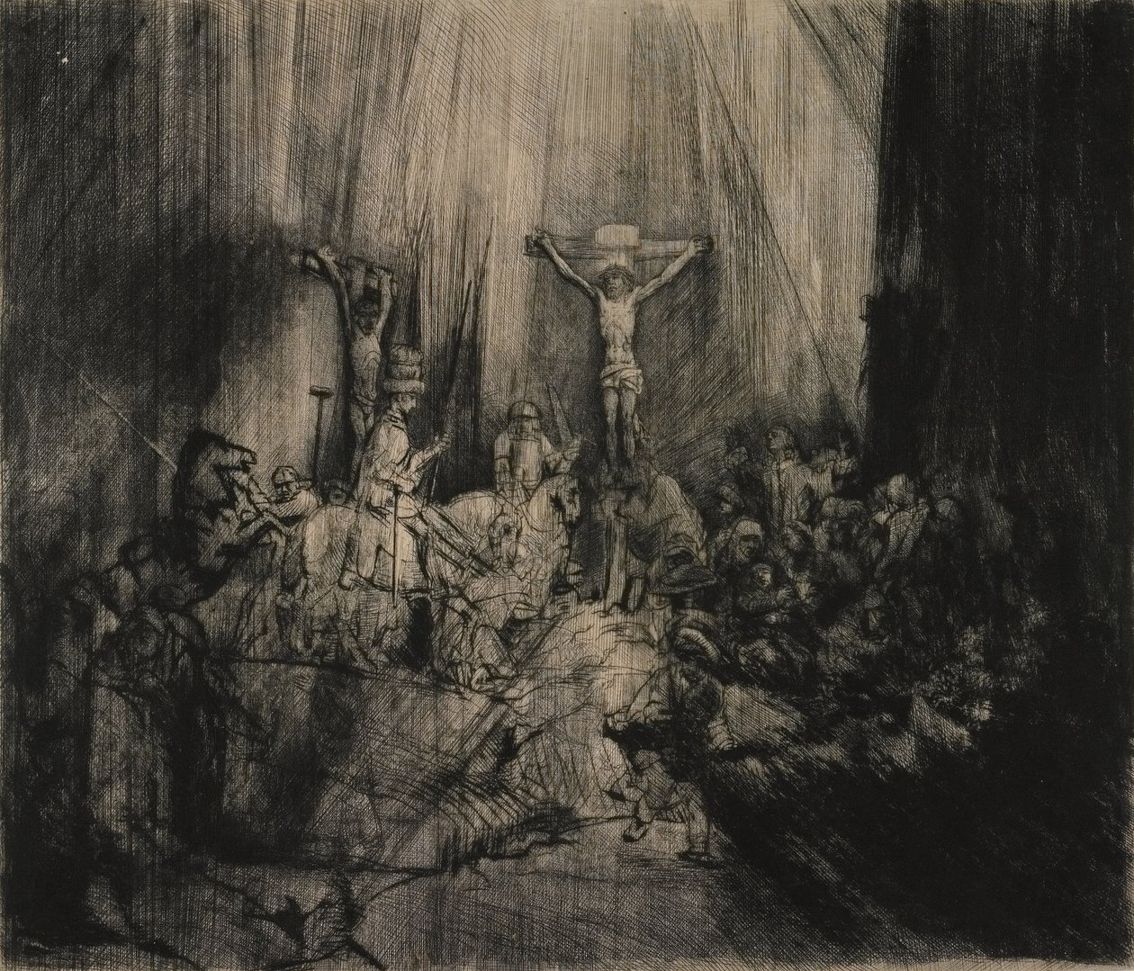 Las tres cruces de Rembrandt van Rijn
