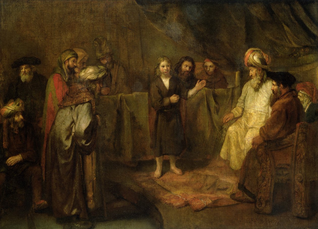 El Jesús de doce años frente a los escribas, c.1655 de Rembrandt van Rijn