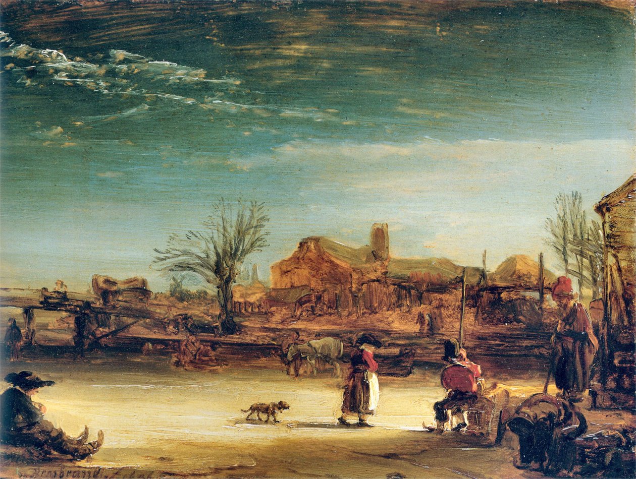 Paisaje de invierno de Rembrandt van Rijn