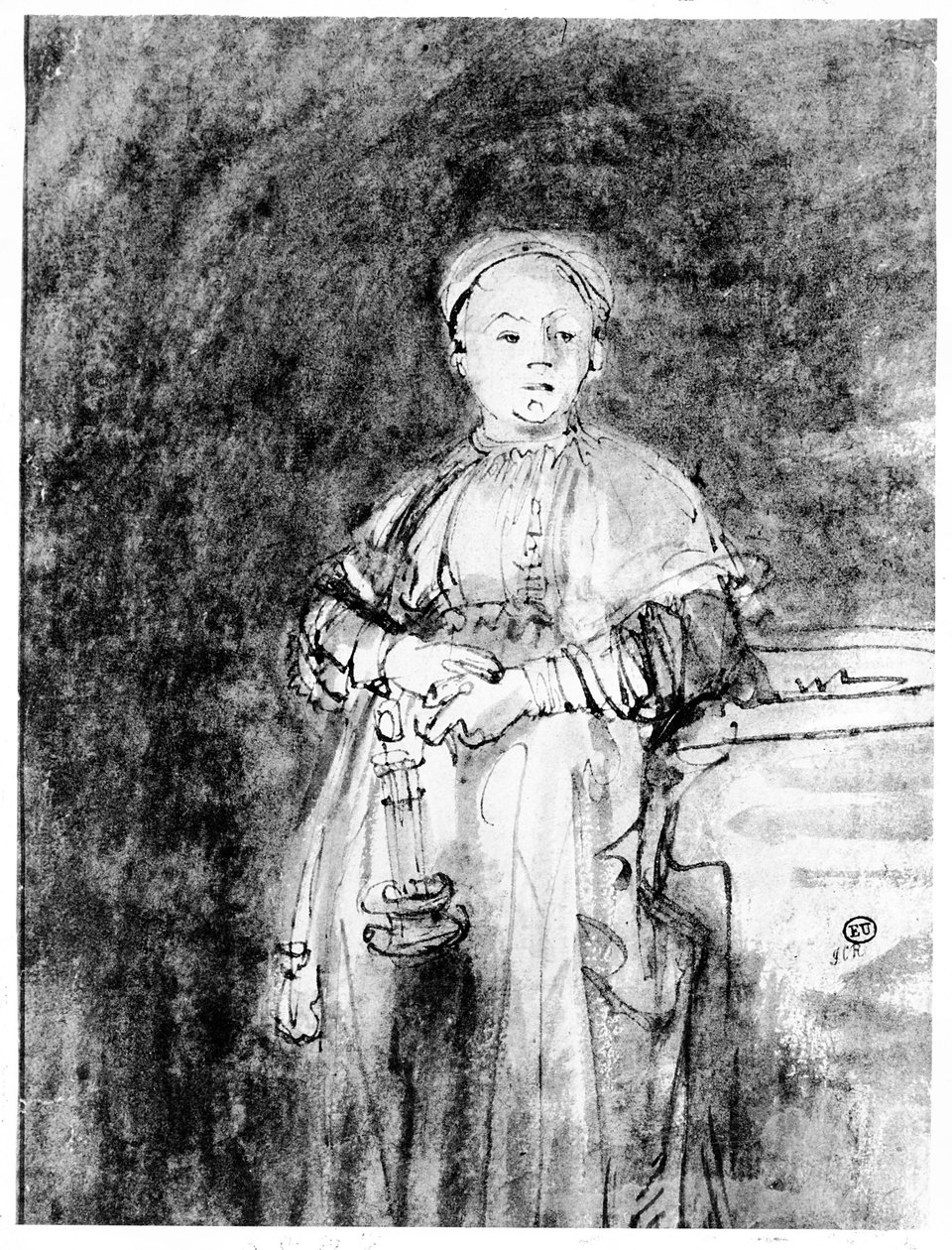 Mujer con una vela, c.1631 de Rembrandt van Rijn