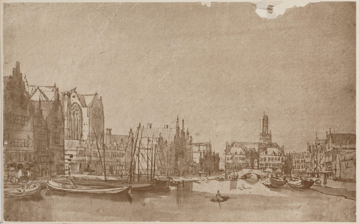 Anónimo Rokin Amsterdam visto hacia Damsquare de Rembrandt