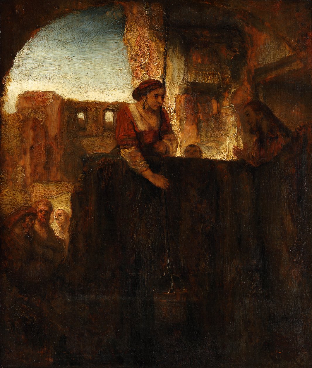 Cristo y la mujer de Samaria en el pozo de Rembrandt