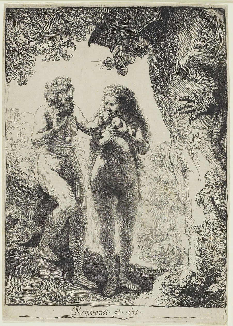 Adán y Eva de Rembrandt van Rijn