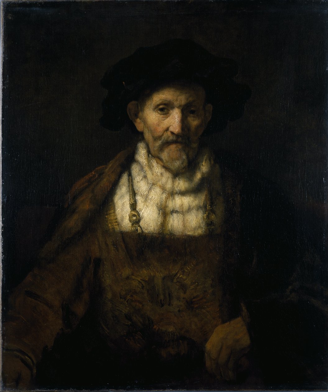 Un anciano con traje fantasioso de Rembrandt Harmensz. van Rijn