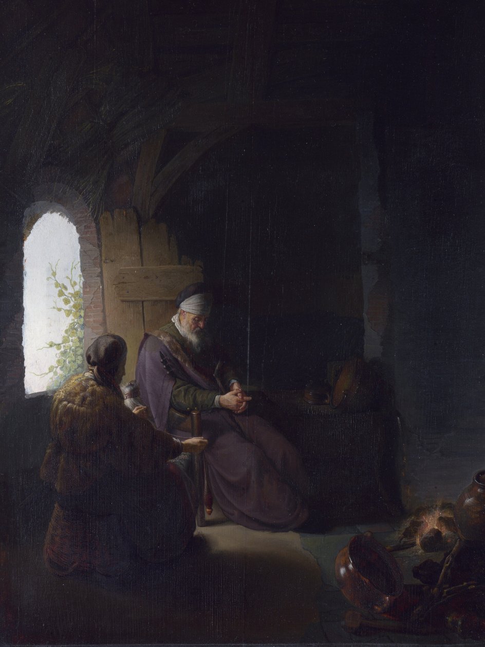 Ana y el ciego Tobit, c.1630 de Rembrandt van Rijn