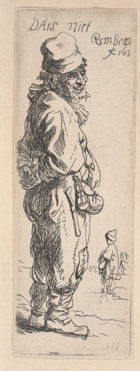Mendigo respondiendo de Rembrandt van Rijn