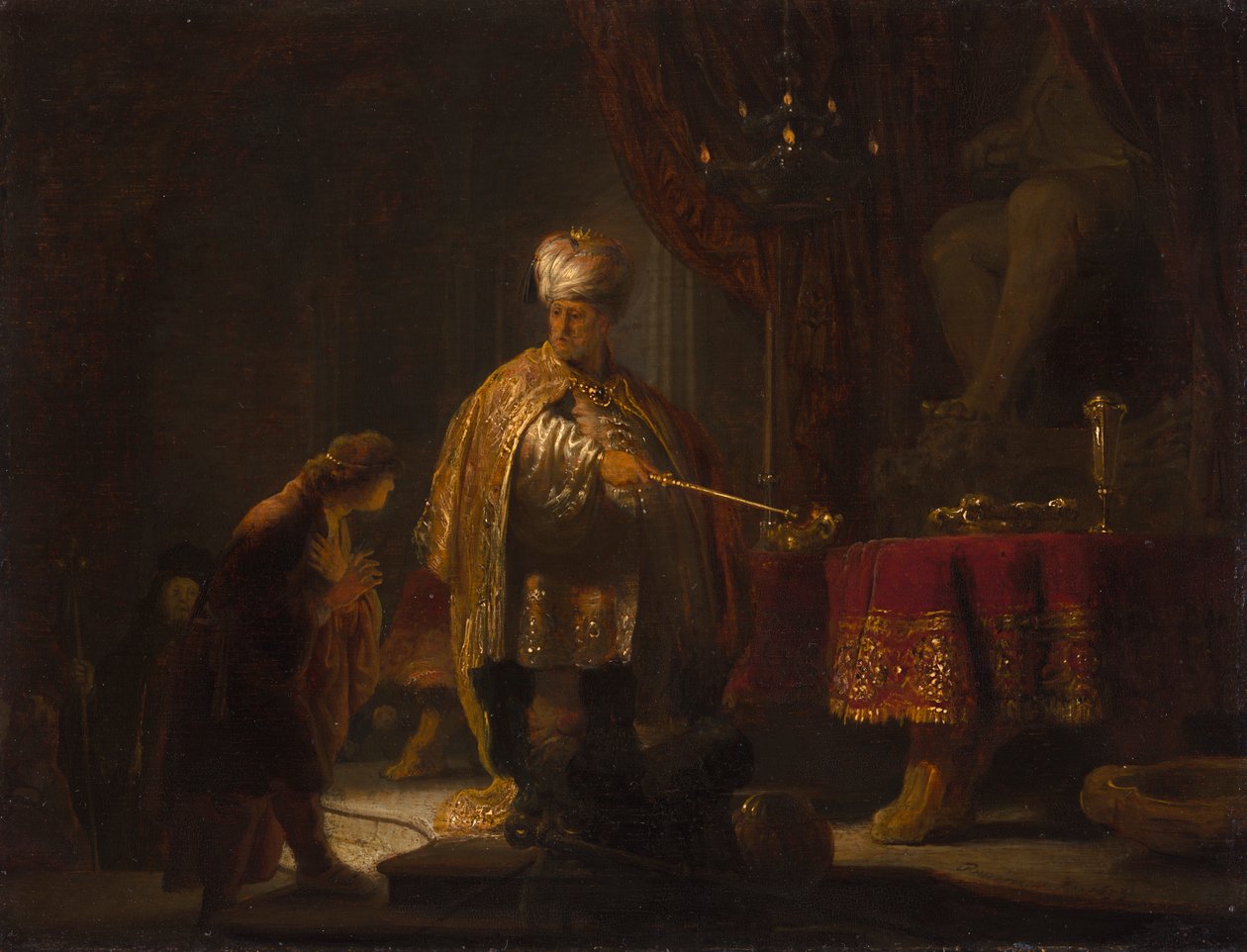 Daniel y Ciro ante el ídolo Bel de Rembrandt van Rijn