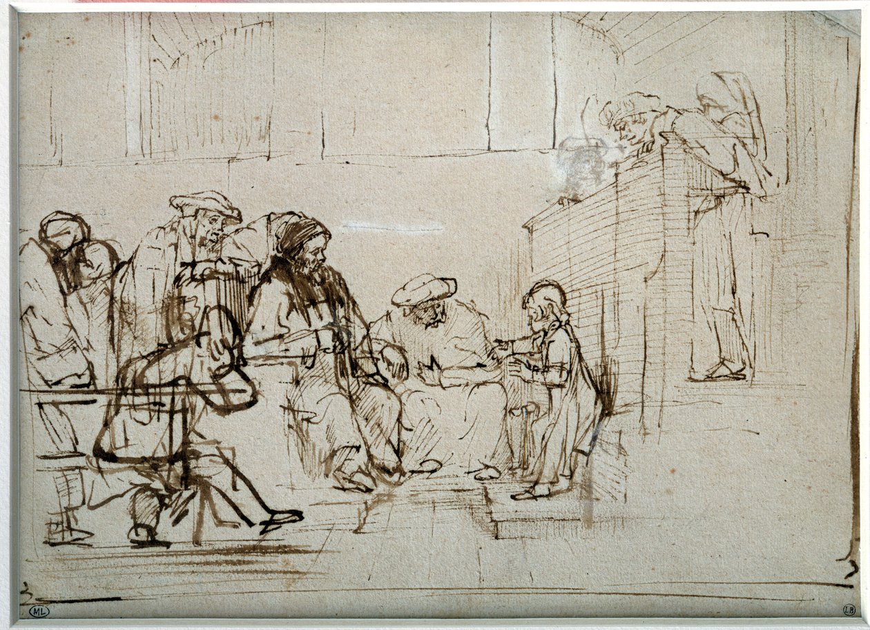 Niño Jesús con doctores de Rembrandt van Rijn