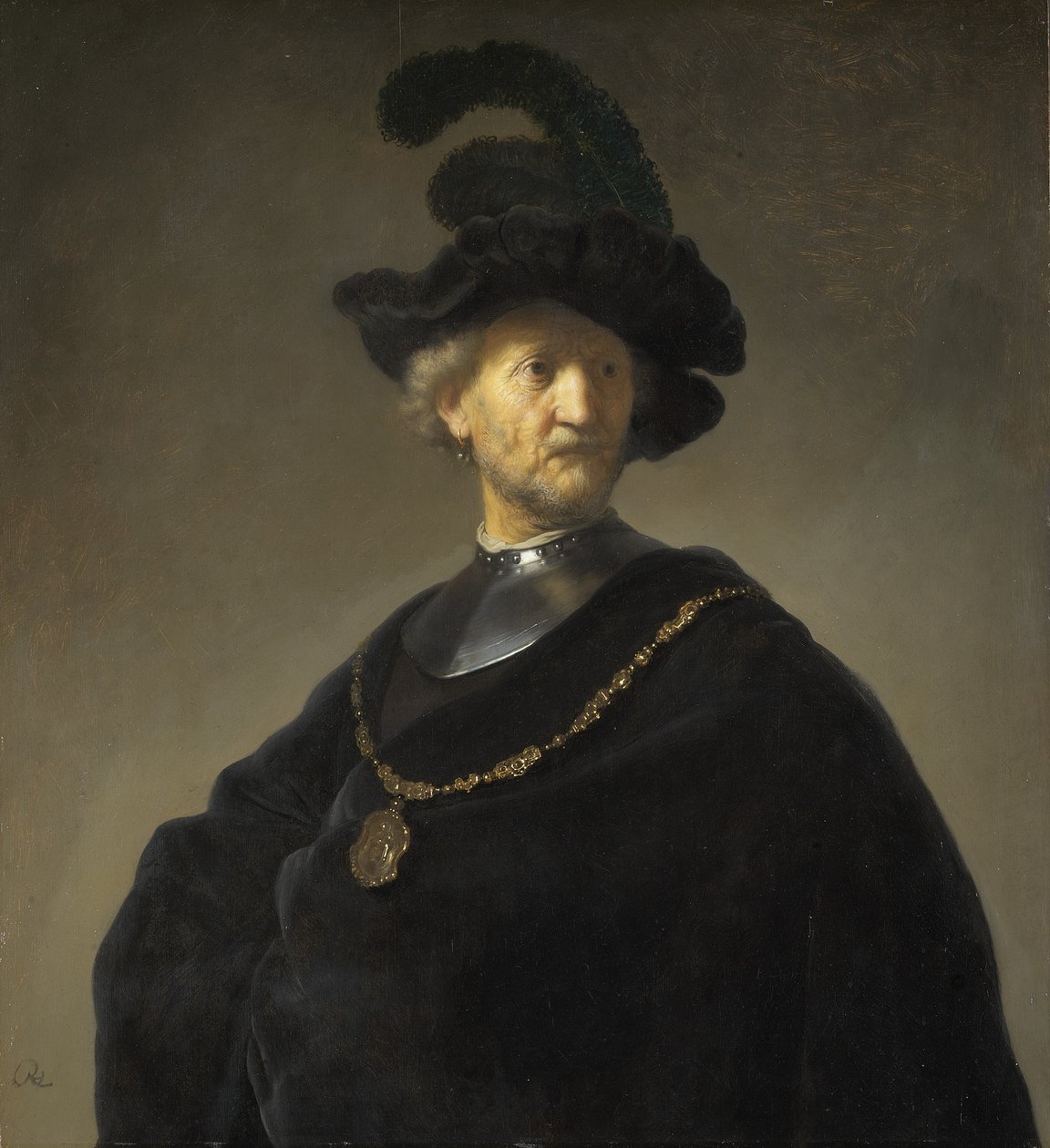 Viejo con una cadena de oro de Rembrandt van Rijn