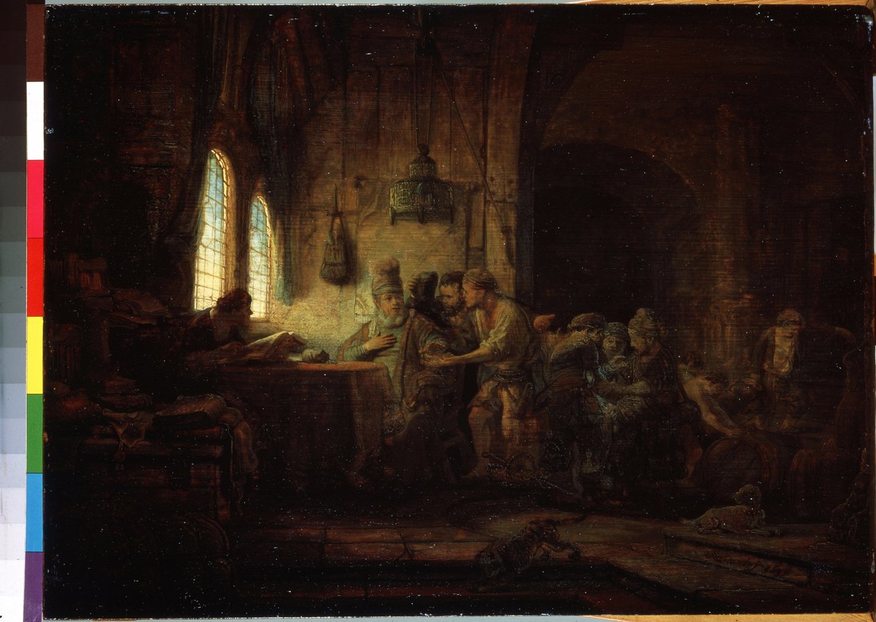 Parábola de los Obreros de la Viña o Parábola de los Obreros de la Hora Undécima (La Parábola de los Obreros de la Viña). Pintura de Harmenszoon van Rijn conocida como Rembrandt (1606-1669) de Rembrandt Harmensz. van Rijn