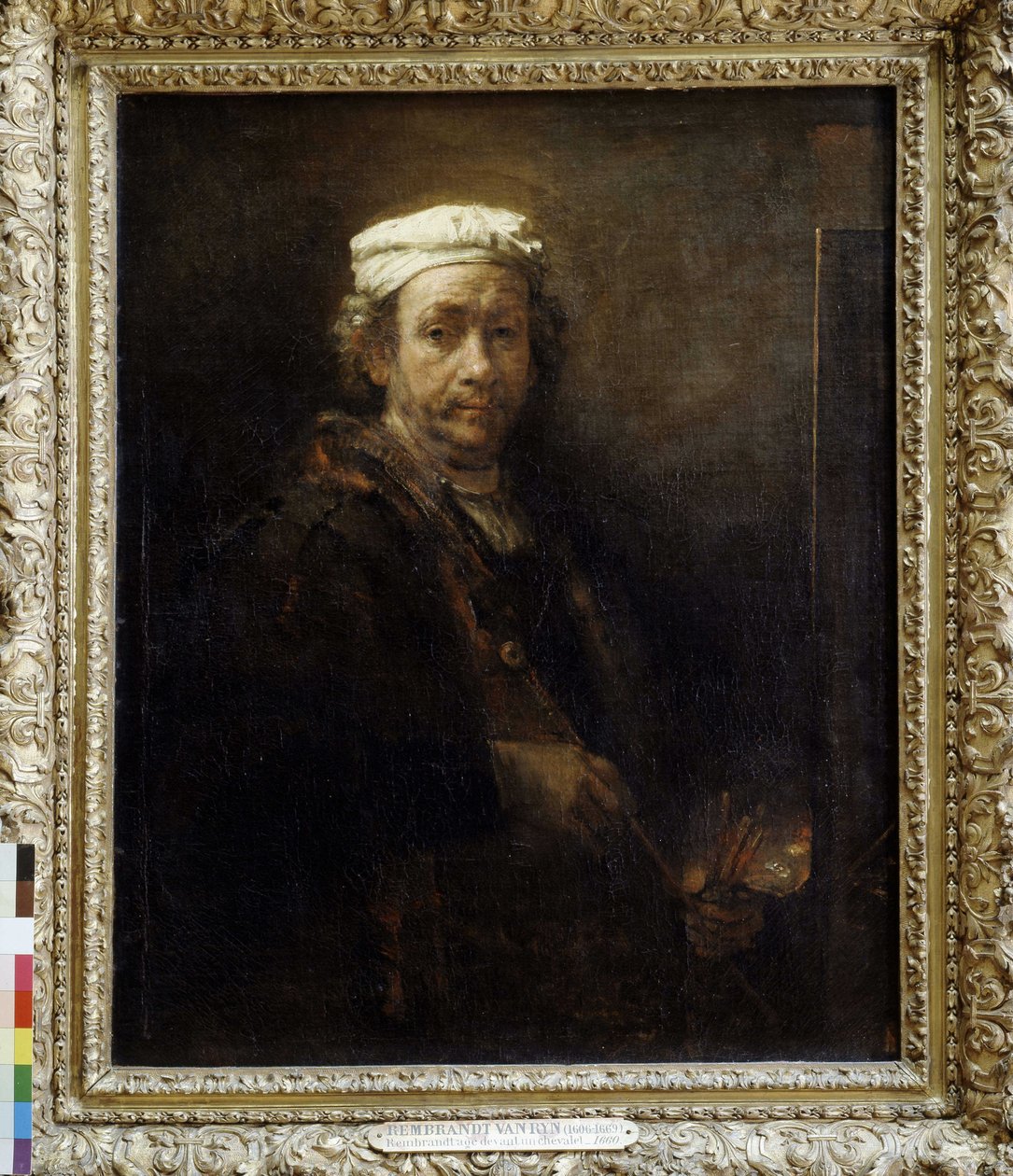 Rembrandt envejecido frente a un caballete (1660) de Rembrandt van Rijn