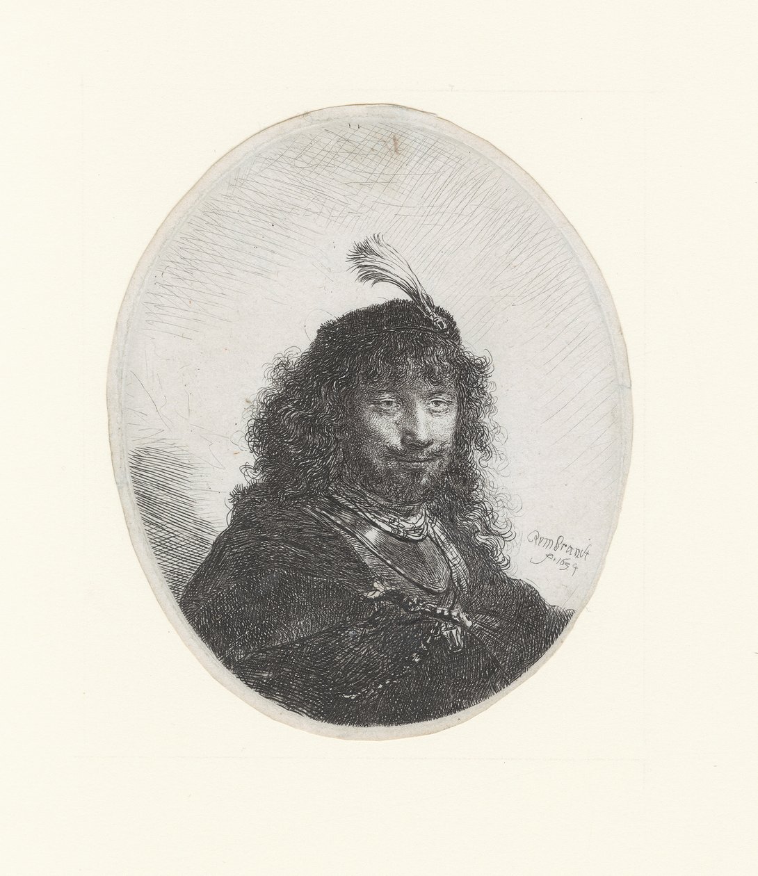 Rembrandt con la espada y la garceta de Rembrandt Harmensz. van Rijn