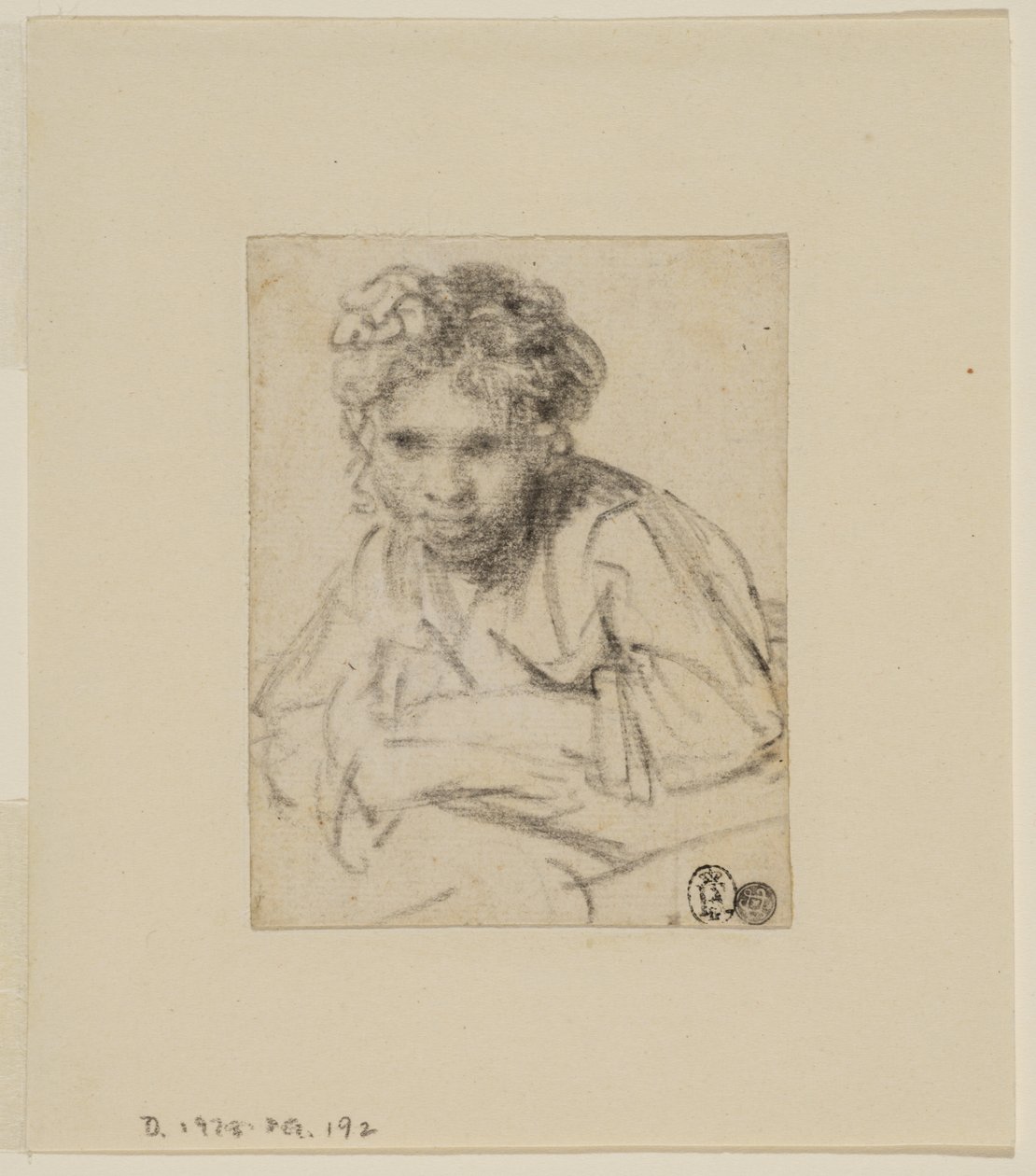 Estudio para la pintura "Una Chica en una Ventana", antes de 1645 de Rembrandt van Rijn