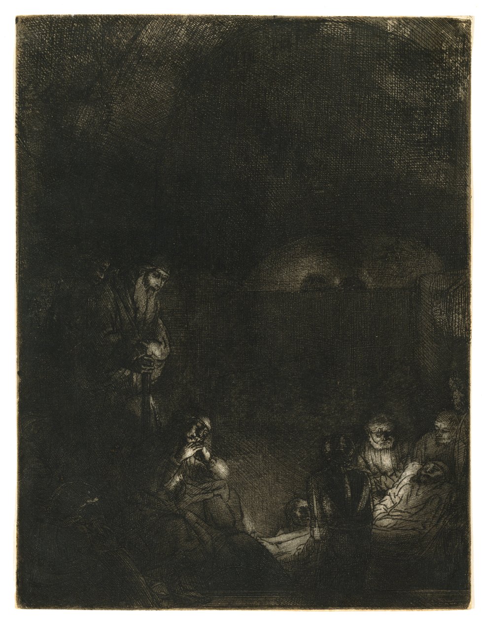 El Entierro, c.1654 (grabado con punta seca y buril) de Rembrandt Harmensz. van Rijn