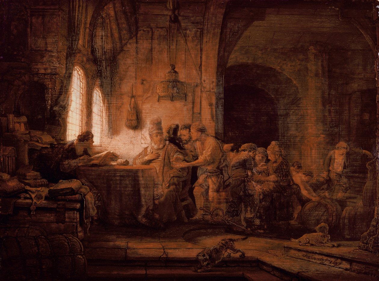 La parábola de los trabajadores en la viña de Rembrandt van Rijn