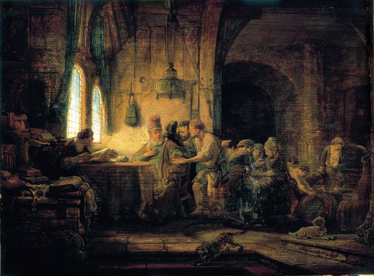 La parábola de los trabajadores en la viña - 1637 de Rembrandt van Rijn