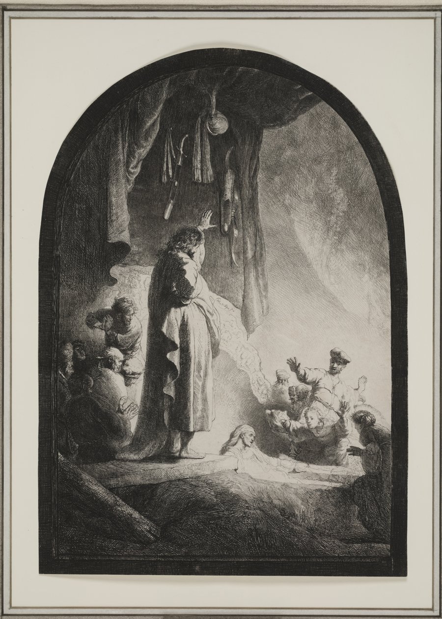 La resurrección de Lázaro: la placa más grande, c.1632 de Rembrandt van Rijn