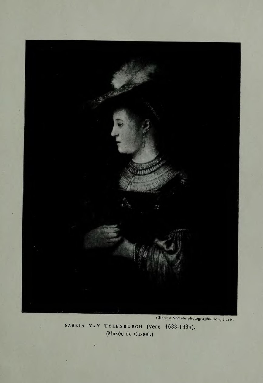 Saskia con un sombrero rojo de Rembrandt van Rijn