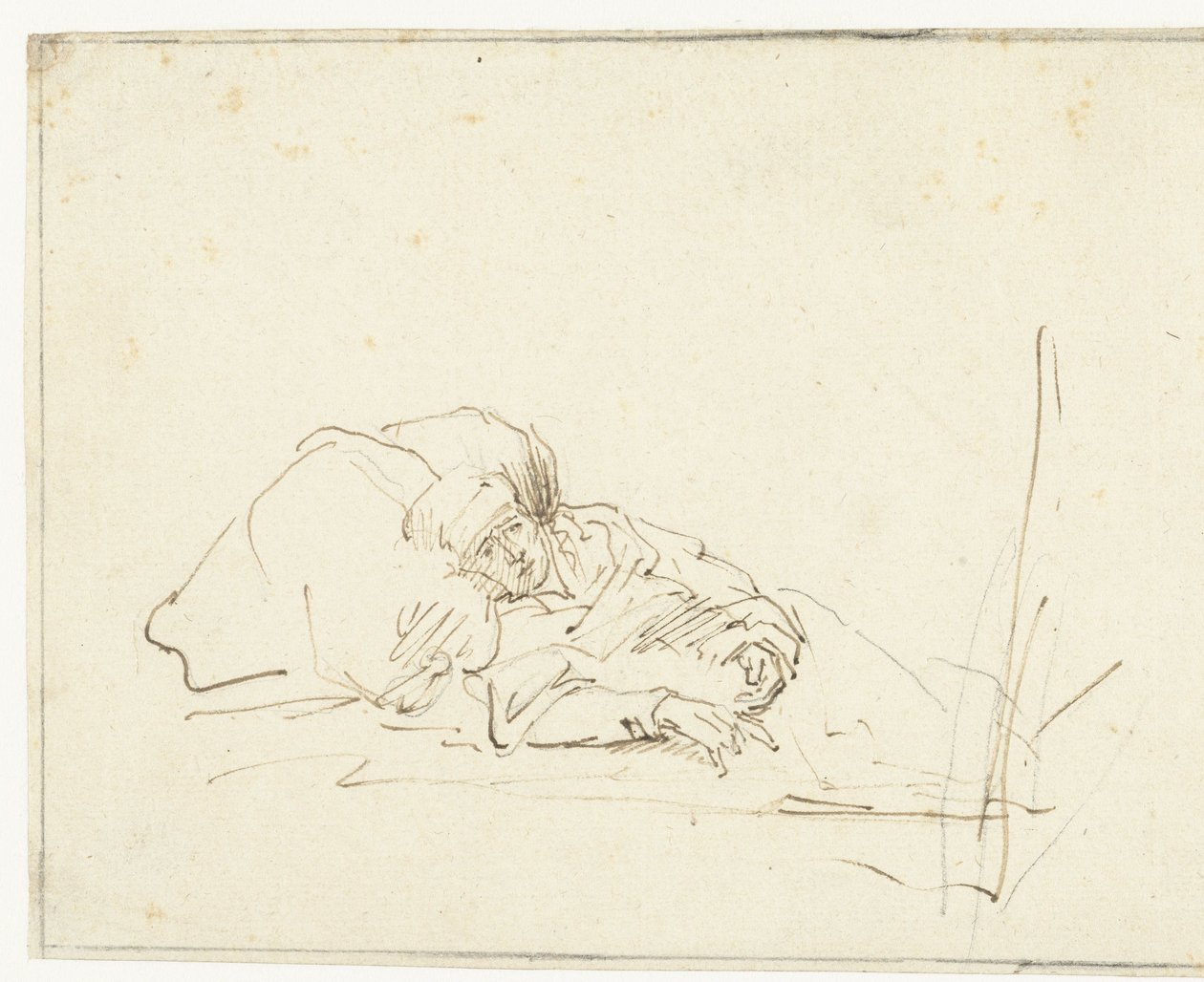 Saskia enferma en la cama de Rembrandt van Rijn (copy after)