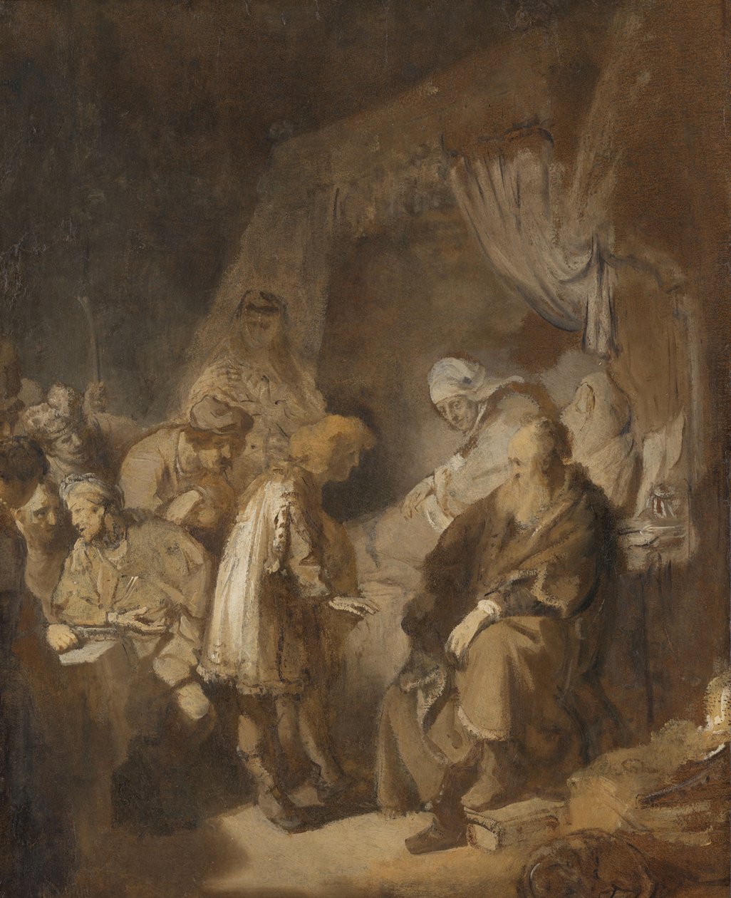 José contando sus sueños de Rembrandt van Rijn (signed by artist)