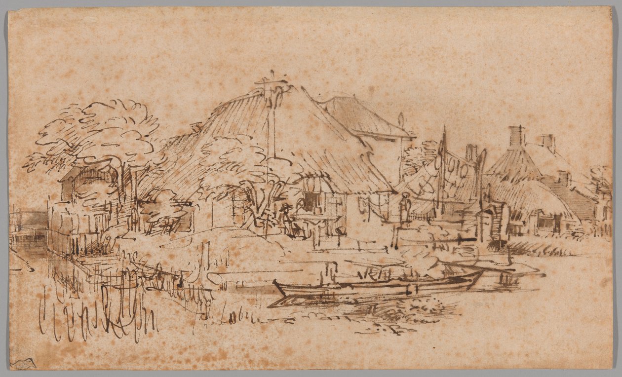 Una granja en el Amsteldijk, vista desde el noroeste de Rembrandt van Rijn