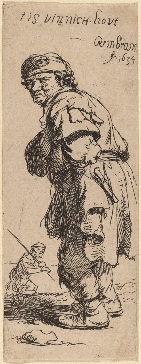 Un campesino gritando: "Hace un frío que pela" de Rembrandt van Rijn