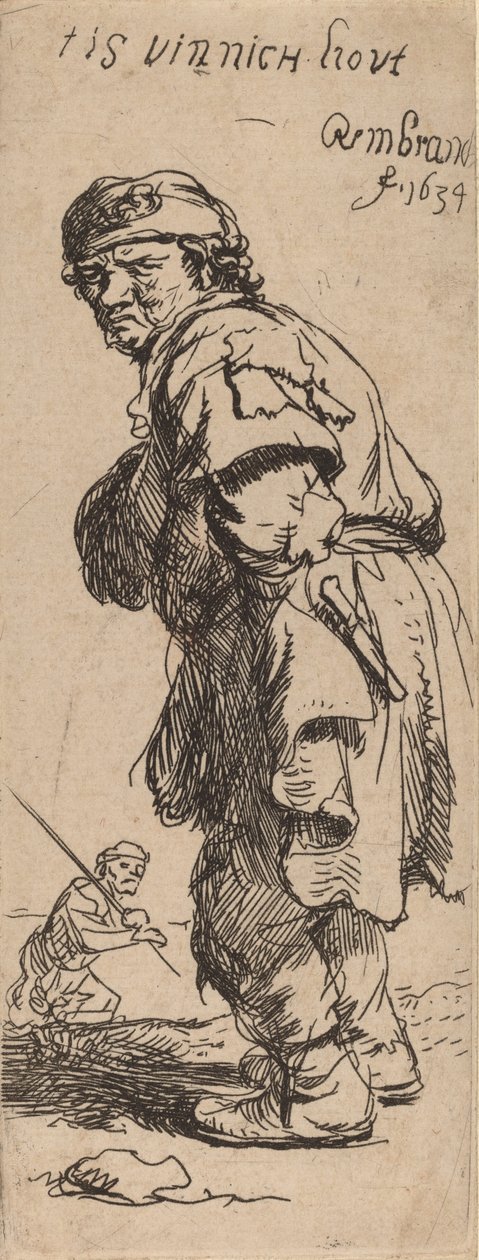Un campesino gritando: hace mucho frío, 1634 de Rembrandt van Rijn
