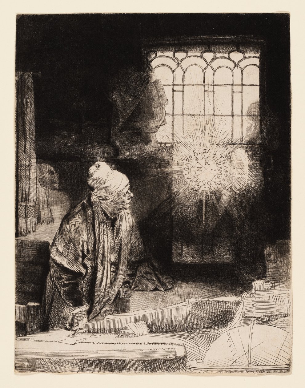 Un erudito en su estudio (Fausto) de Rembrandt van Rijn