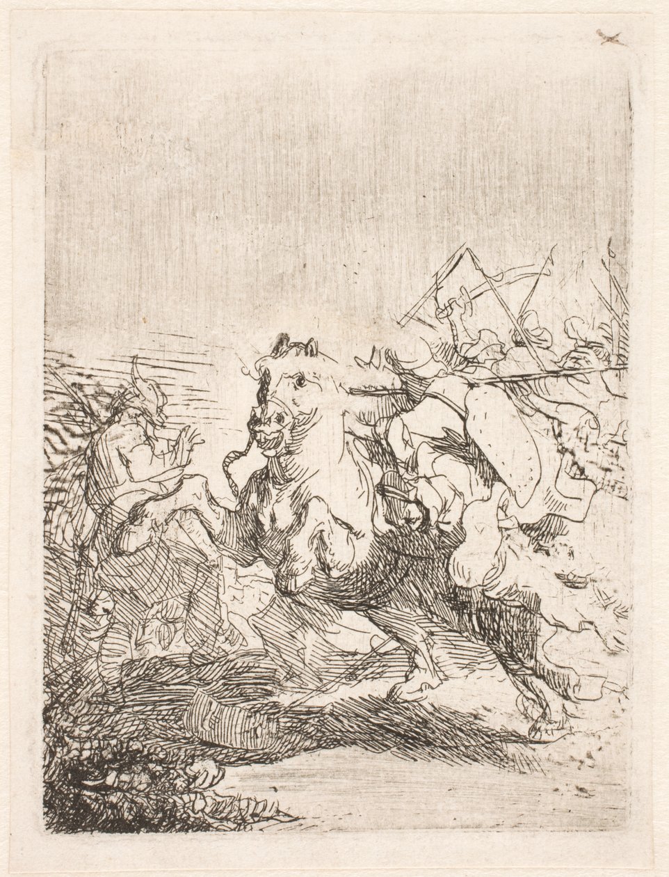 Una batalla de caballería de Rembrandt van Rijn
