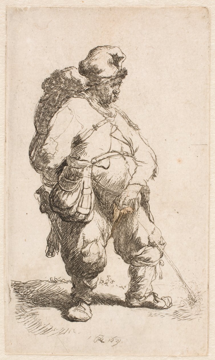 Un hombre haciendo pis de Rembrandt van Rijn