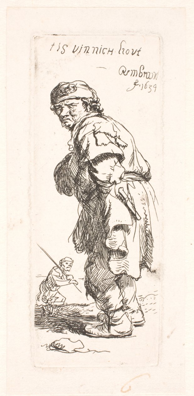 Un campesino: uno de los dos, que grita de Rembrandt van Rijn