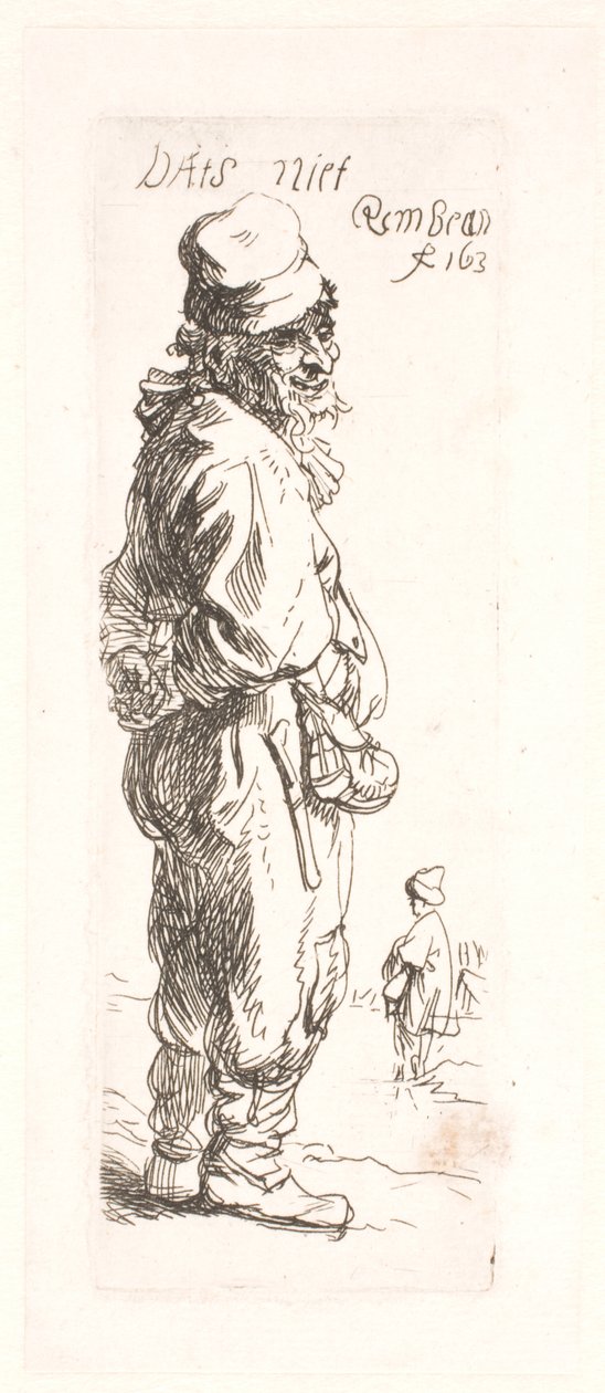 Un campesino: el otro miembro de la pareja, respondiendo de Rembrandt van Rijn