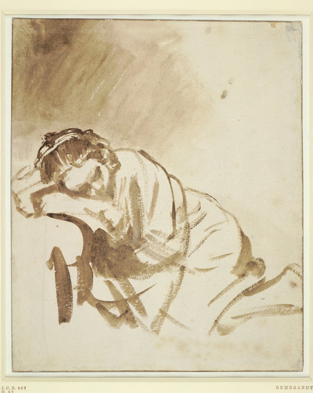 Una joven durmiendo Hendrickje Stoffels, ca 1654 de Rembrandt van Rijn