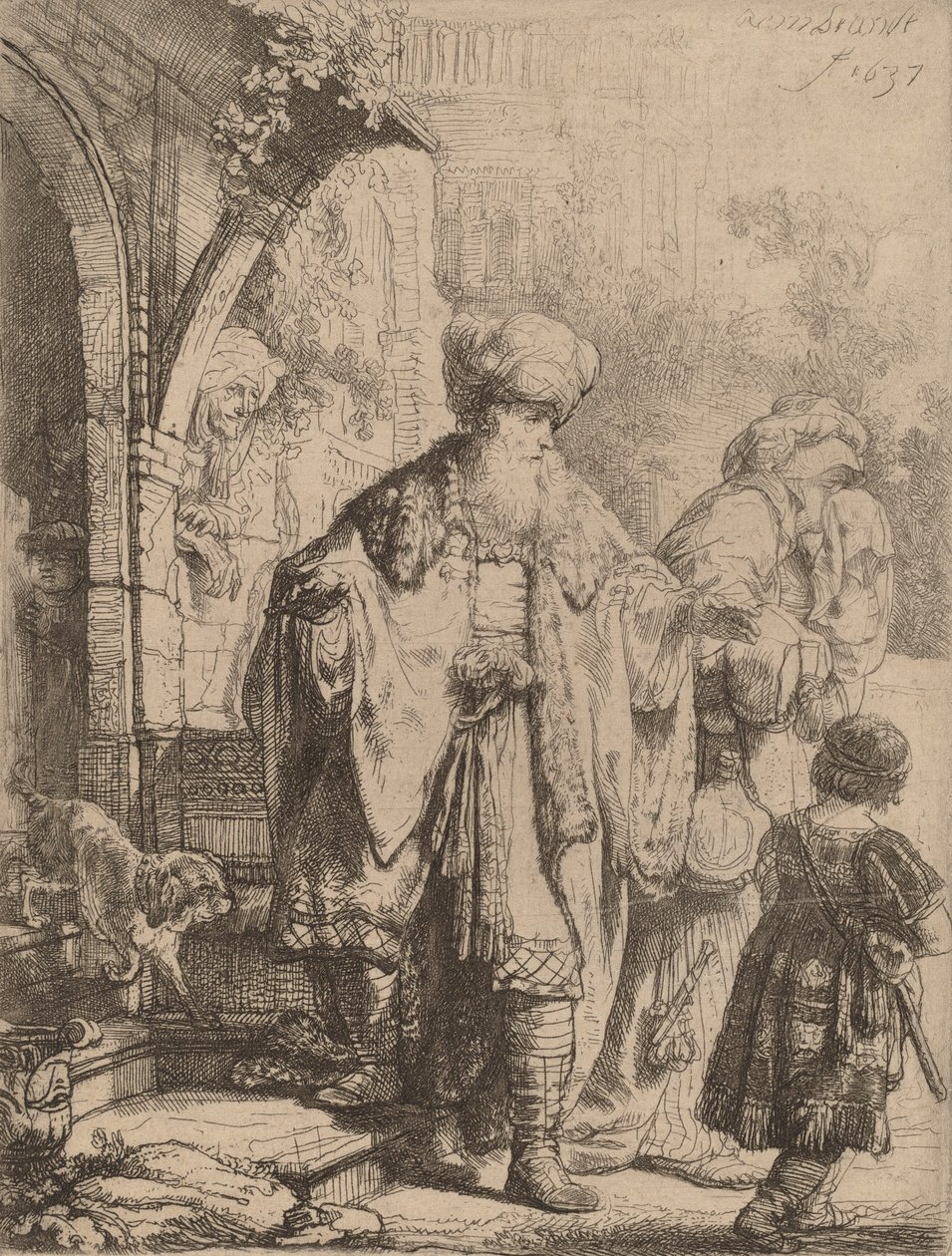 Abraham expulsando a Agar e Ismael, 1637 de Rembrandt van Rijn