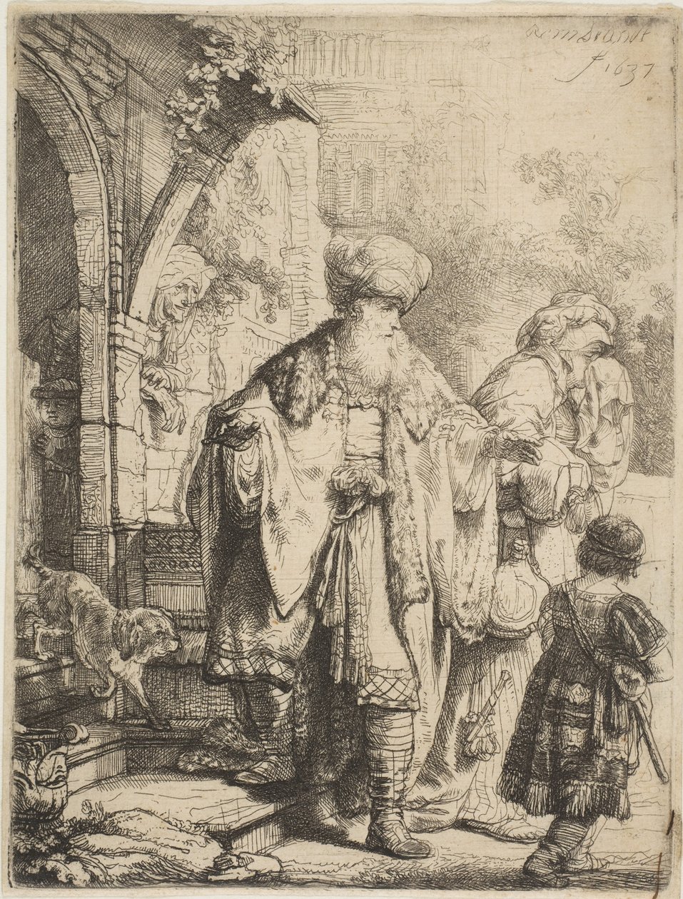 Abraham Expulsando a Agar e Ismael, 1637 de Rembrandt van Rijn