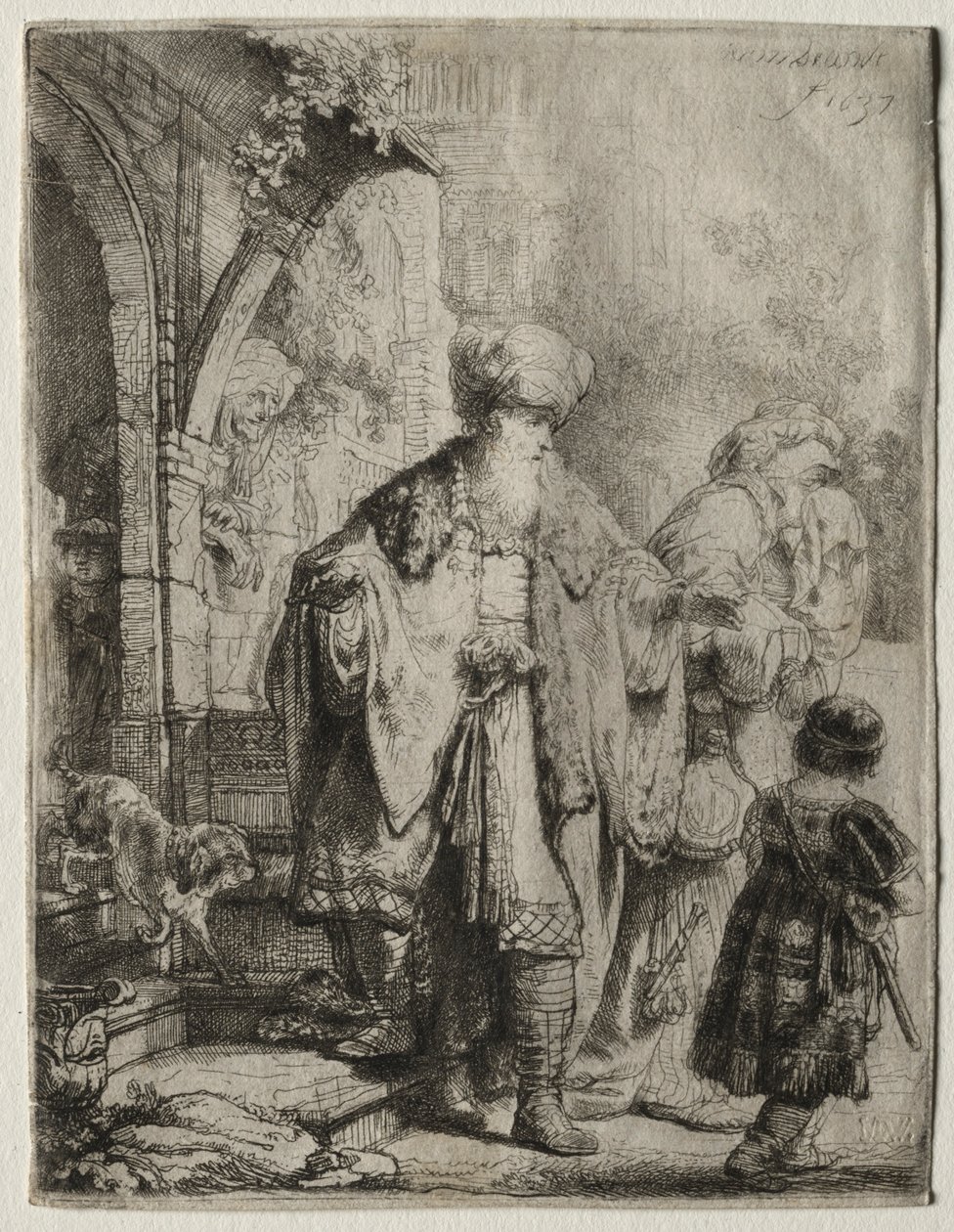 Abraham expulsando a Agar e Ismael, 1637 de Rembrandt van Rijn
