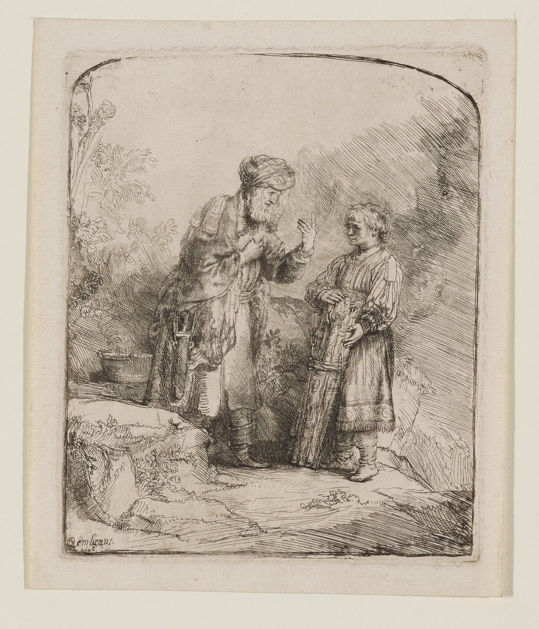 Abraham e Isaac de Rembrandt van Rijn