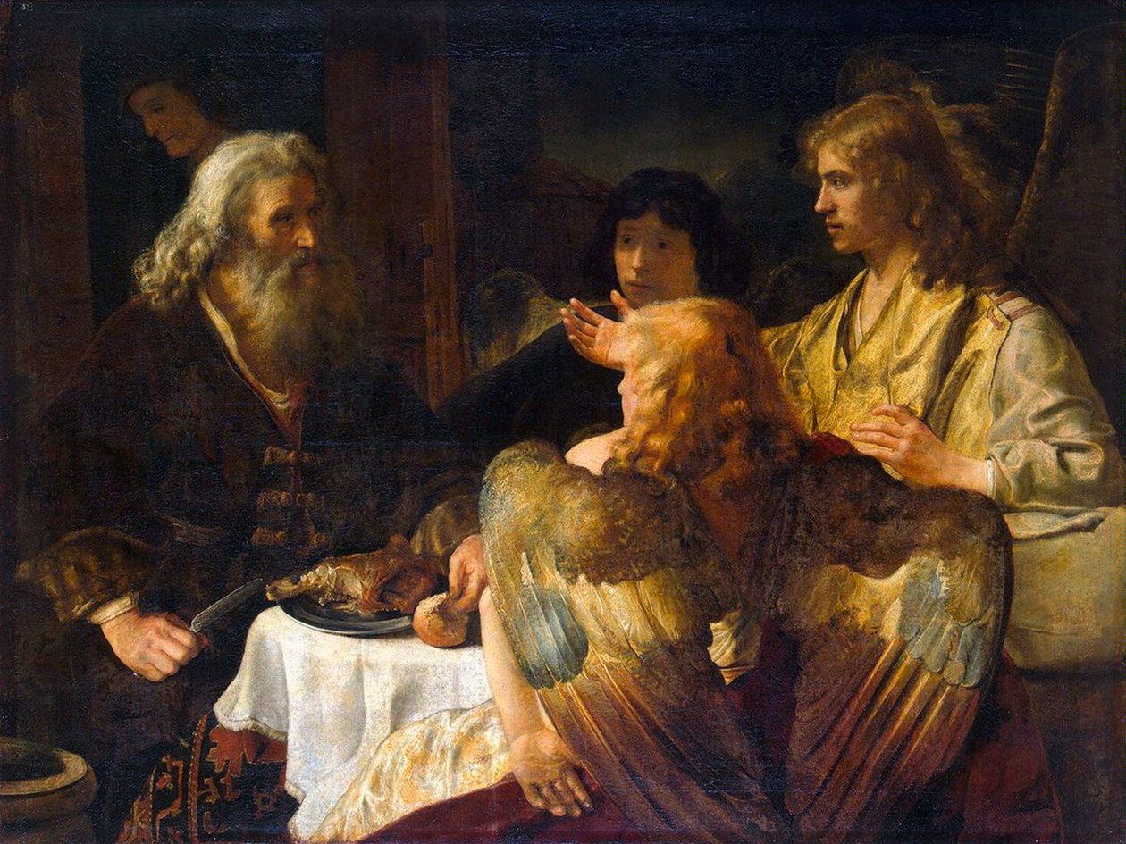 Abraham y los tres ángeles de Rembrandt van Rijn
