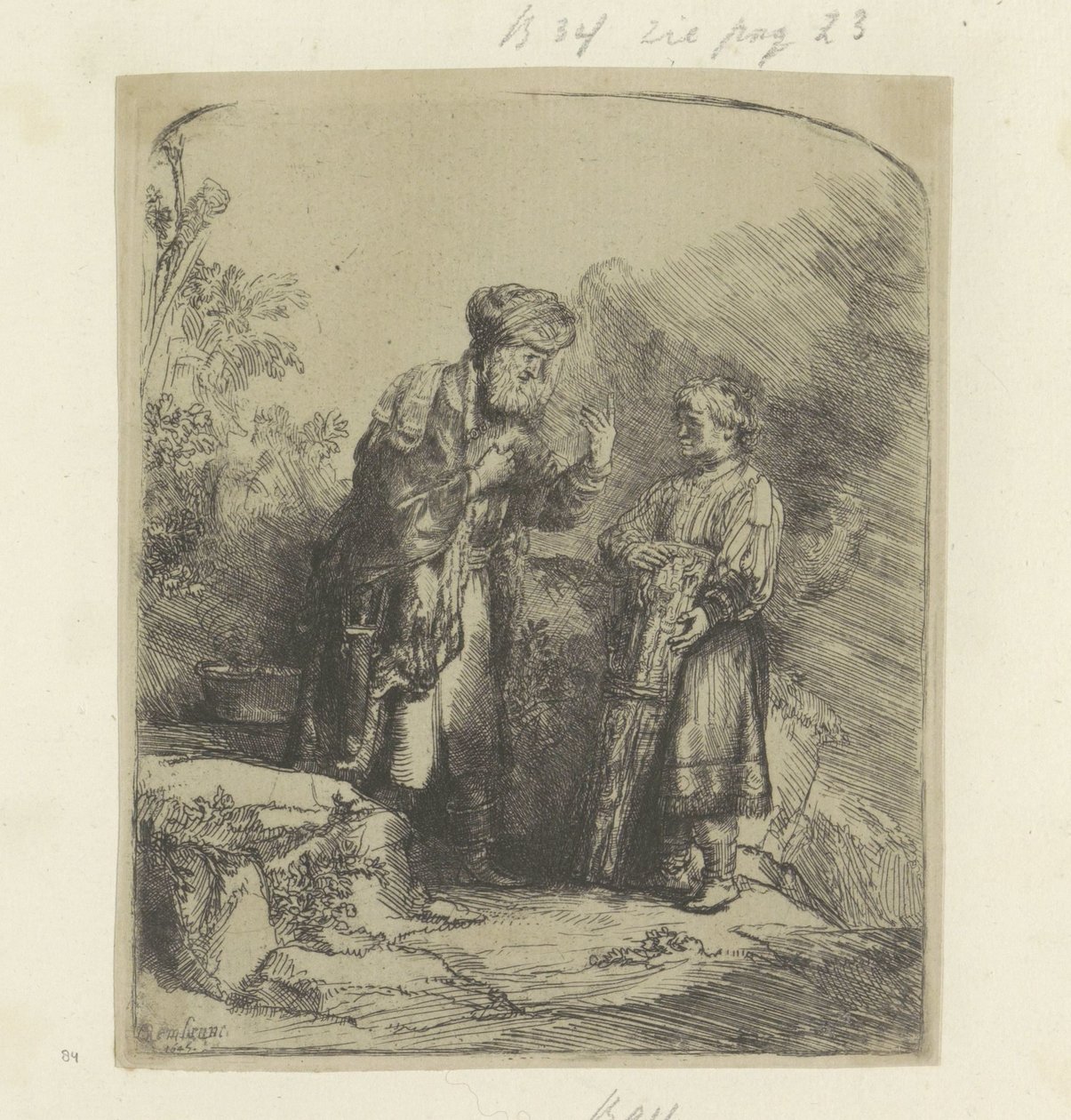 Abraham en Izaak Colección de ochenta y cinco grabados originales (título de la serie) de Rembrandt van Rijn