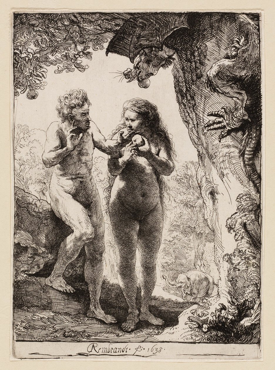 Adán y Eva de Rembrandt van Rijn
