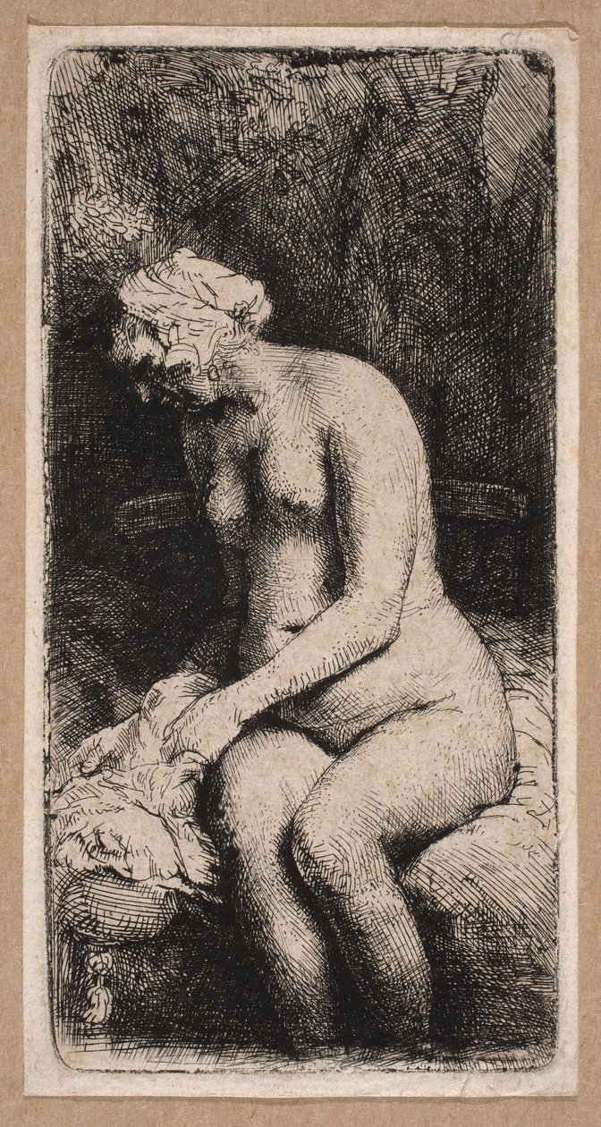 Desnudo de una mujer «con los pies sumergidos en el agua» de Rembrandt van Rijn