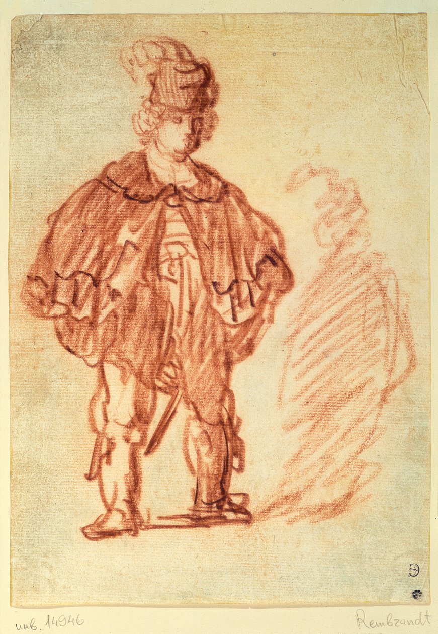 Un actor de pie de Rembrandt van Rijn