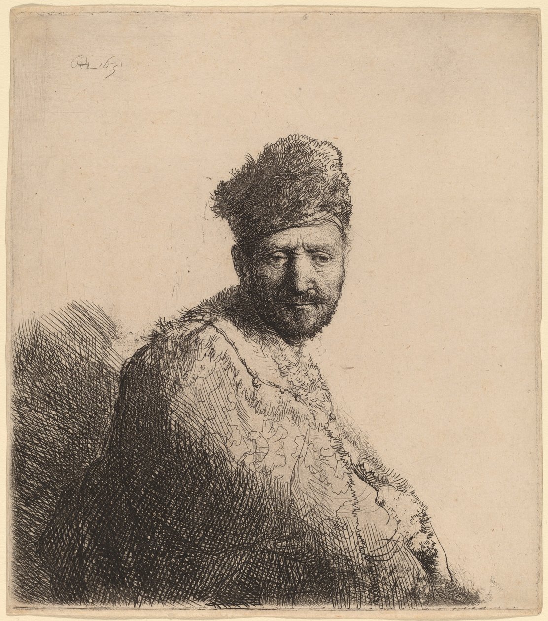 Hombre Barbudo, con Gorro y Túnica Oriental: el Padre del Artista de Rembrandt van Rijn