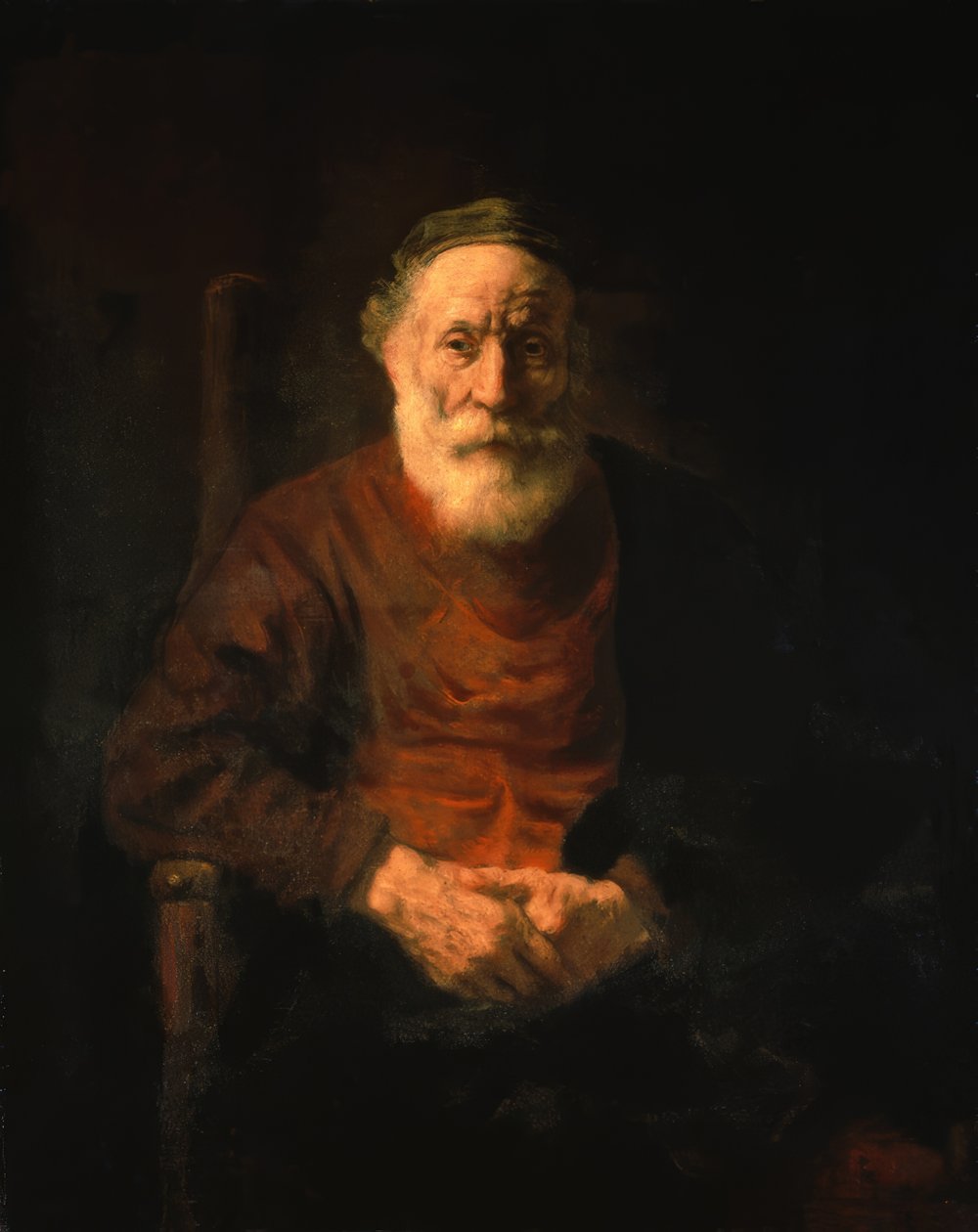 Retrato de un anciano con vestimenta roja de Rembrandt van Rijn