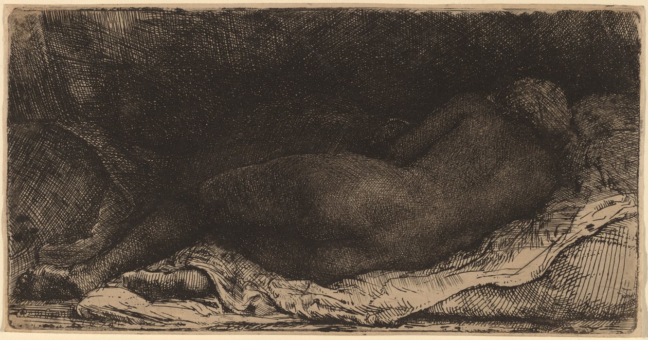 Mujer negra acostada de Rembrandt van Rijn