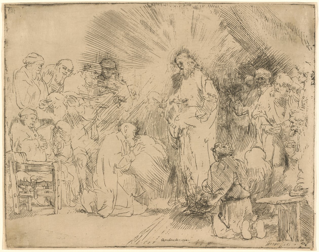 Cristo apareciendo a los apóstoles de Rembrandt van Rijn