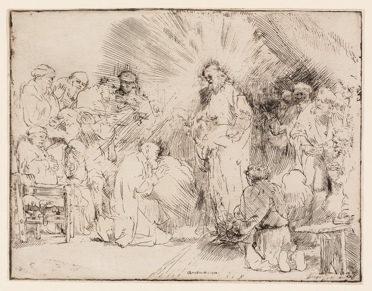 Cristo apareciendo a los apóstoles de Rembrandt van Rijn